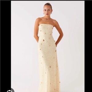 Orelli Shell Sequin Knit Maxi Dress - Ivory